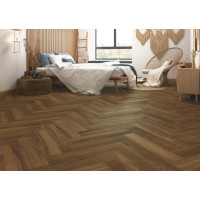 Вінілова підлога Ceramin Nuva Herringbone Glue 65204 Walnut Red Brown