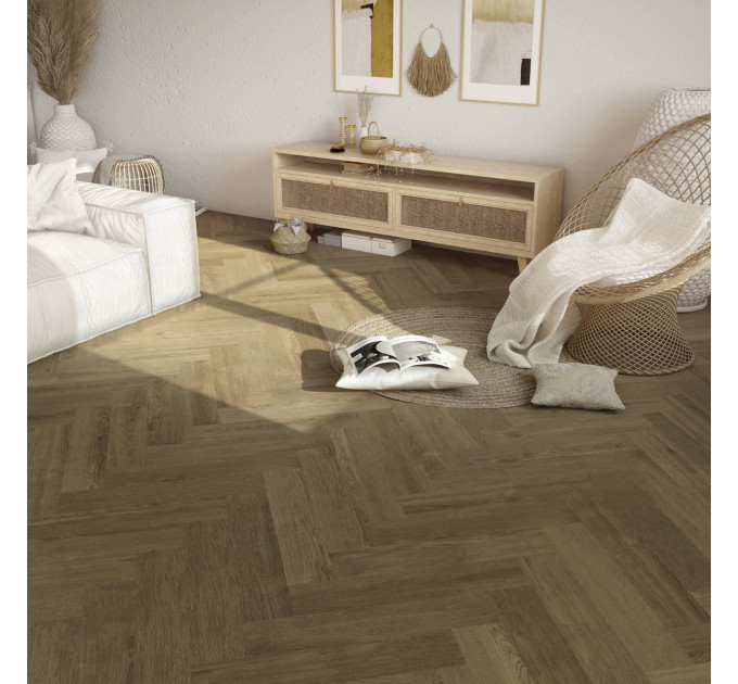 Вінілова підлога Ceramin Nuva Herringbone Glue 65202 Soft Oak Mid Brown