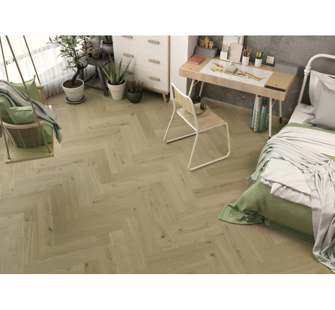 Вінілова підлога Ceramin Nuva Herringbone Glue 65199 Smoked Oak Taupe