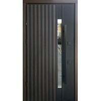 Вхідні двері STRAJ PROOF Rio-S Loft + ручка-скоба DMD Vinorit Дуб 23 / Vinorit Білий атлас - Вуличні