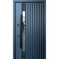 Вхідні двері STRAJ PROOF Rio-S Loft + ручка-скоба DMD Антрацит / Білий атлас - Вуличні