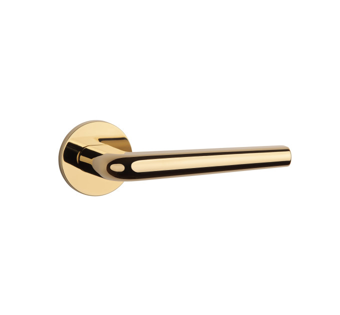 Дверная ручка APRILE Funkia R 7S AT полированная латунь GOLD PVD (тонкая розетка)