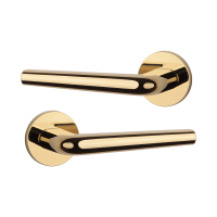 Дверная ручка APRILE Funkia R 7S AT полированная латунь GOLD PVD (тонкая розетка)
