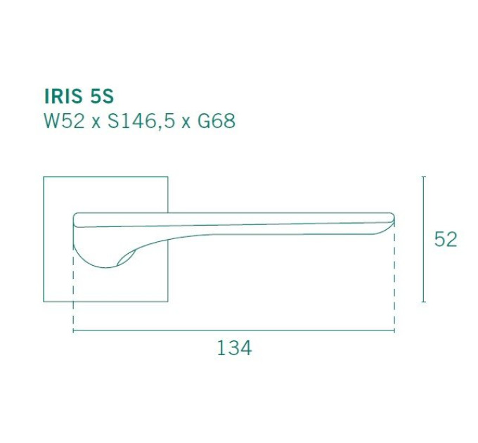 Дверная ручка APRILE Iris Q 5S 96 матовый хром DSC