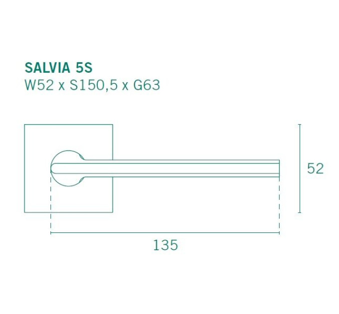 Дверная ручка APRILE Salvia Q 5S AS 96 матовый хром