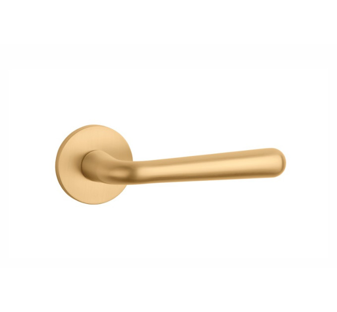 Дверная ручка APRILE Irga R 7S AT матовая латунь GOLD SATIN (тонкая розетка)