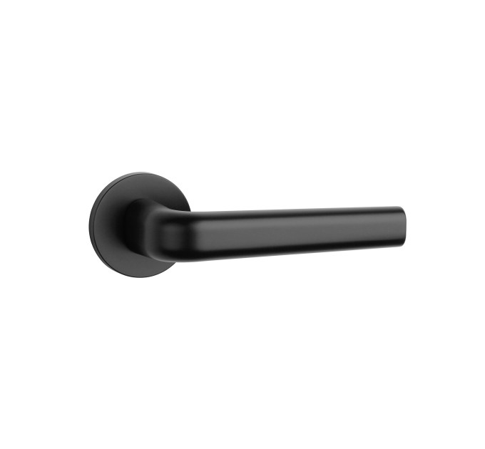 Дверная ручка APRILE Inula R 7S AT черный матовый BLACK (тонкая розетка)