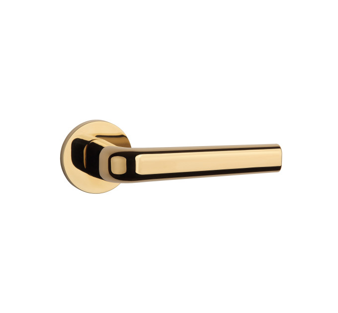Дверная ручка APRILE Inula R 7S AT полированная латунь GOLD PVD (тонкая розетка)