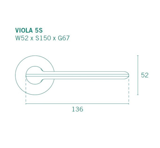Дверная ручка APRILE Viola R 5S 03 полированный хром LC