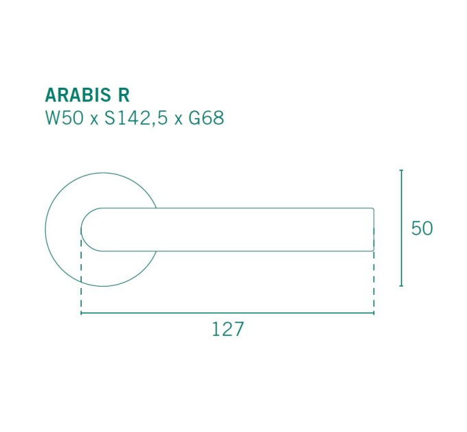 Дверная ручка APRILE Arabis R полированный хром C01