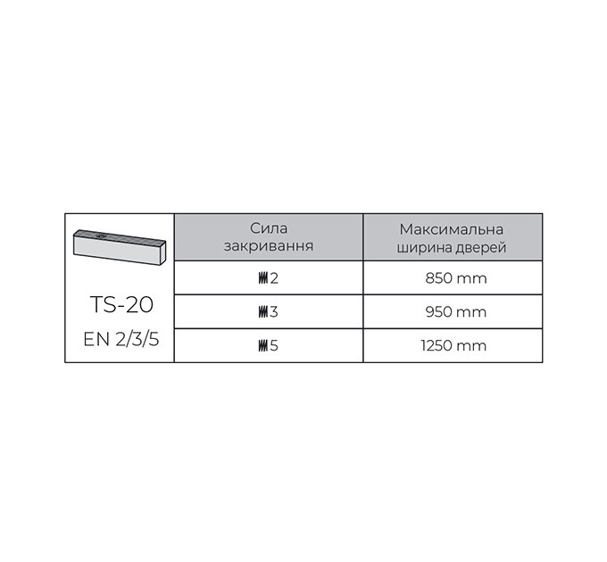 ДОВОДЧИК СО СТАНДАРТНОЙ ТЯГОЙ TS-20 SG/ES/?D 2/3/5 SILVER