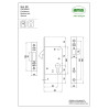 Замок для раздвижных под цилиндр MORTICE LOCK 500-50 SATIN NICKEL