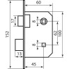 Ручка на планке BRUNO Trendy WC м. ц.62 мм мат.никель/хром вж + Механизм BRUNO 1251 BRN WC мат.никель вж