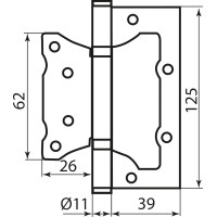 Петляка RDA 125*2,5 (2подш, сталь) Eurocento мат хром