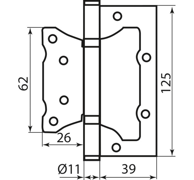 Петляка RDA 125*2,5 (2подш, сталь) Eurocento мат хром