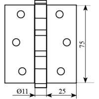 Петля 75*2,5 (2 подшип, сталь) мат.хром Fuxia