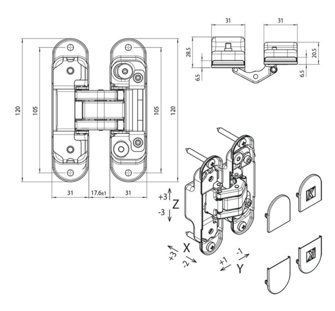 Петля Koblenz Atomika K8000 мат хром