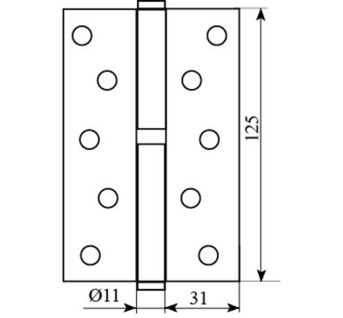 Петля 125*2,5 (1 подшип, сталь) хром левая Fuxia
