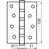 Петля RDA 100*3*2,5 (4 подш, сталь) мат черный