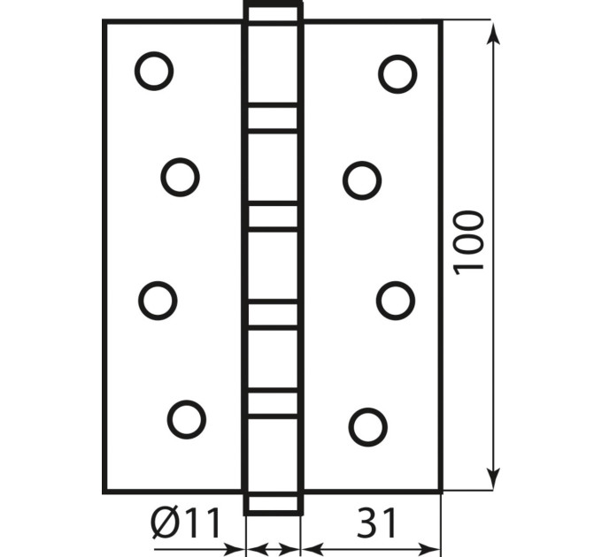 Петля RDA 100*3*2,5 (4 подш, сталь) мат черный