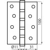 Петля RDA 100*3*2,5 (4 подш, сталь) мат черный