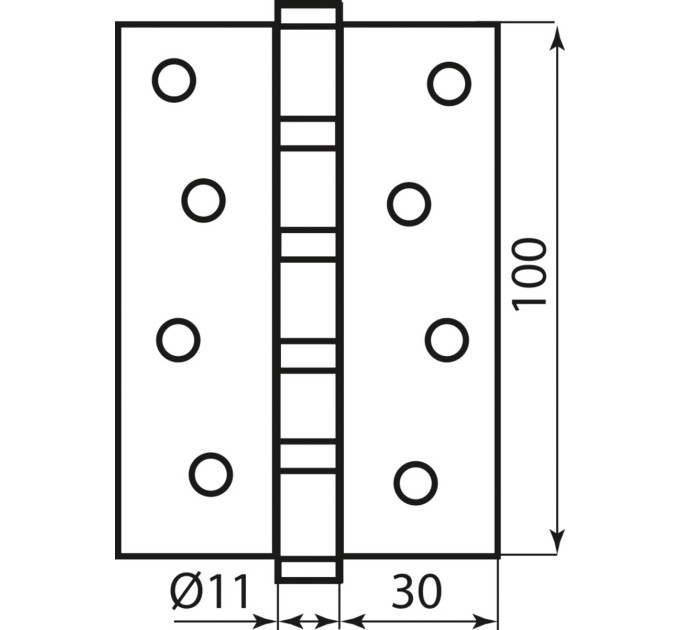 Петля 100*2,5 (4 подш, сталь) латунь BRUNO