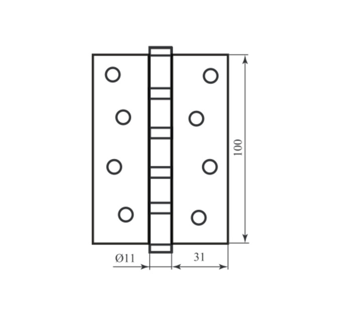 Петля 100*3 (4 подш, латунь) мат.хром Firenze