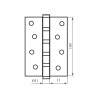Петля 100*3 (4 подш, латунь) мат.хром Firenze