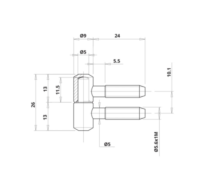 Петля Otlav CF530090N002-CG530090N002 никелев.