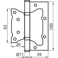 Петля RDA 100*2,5 (2подш, сталь) Eurocento титан