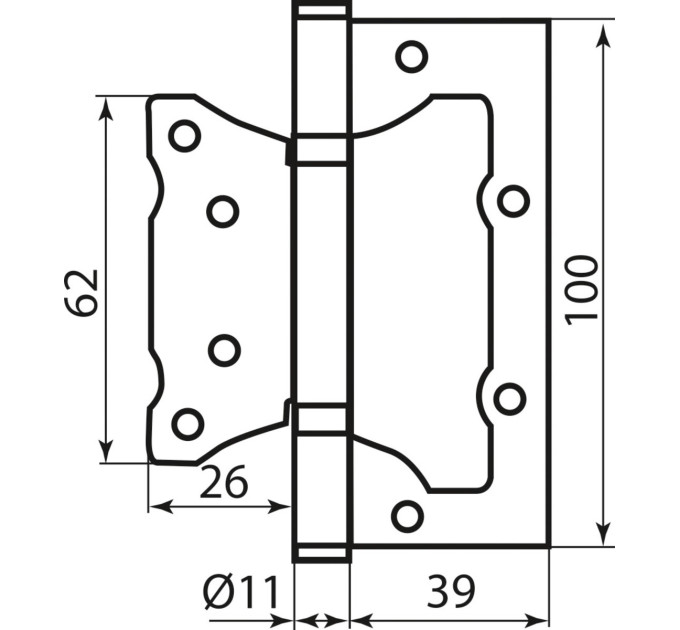 Петля RDA 100*2,5 (2подш, сталь) Eurocento титан
