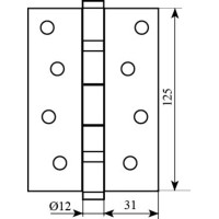 Петля 125*3 (2 подшип, сталь) ант.латунь Fuxia