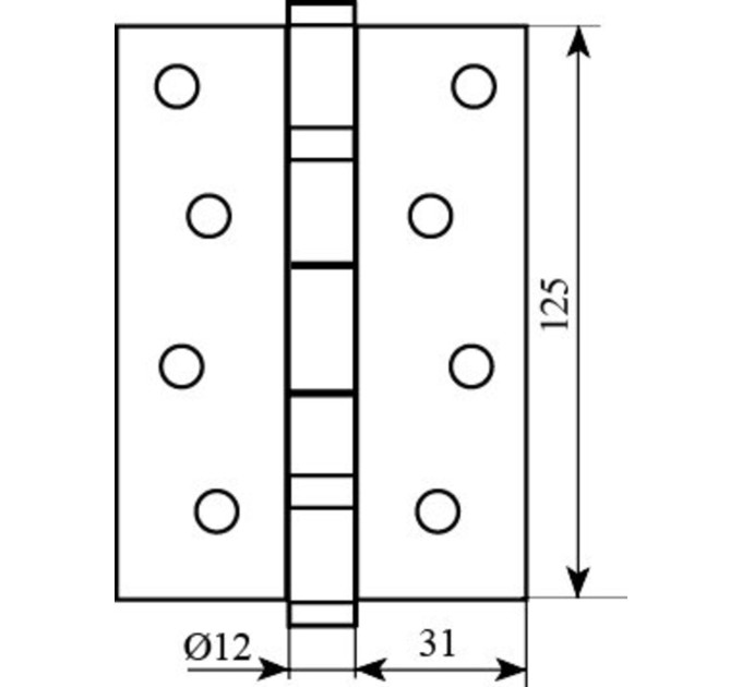 Петля 125*3 (2 подшип, сталь) ант.латунь Fuxia