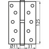 Петля RDA 125*3*2,5 (1 подш, сталь) пол.латунь левая