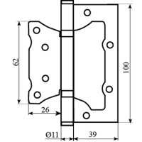 Завiса RDA 100 * 2,5 (2подш, сталь) Eurocento мат AB