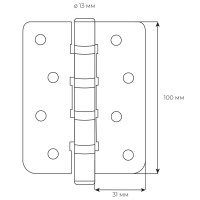 Петля RDA 100*3*3 (4 подш, нерж сталь) закр. R7 мат хром