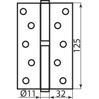 Петля 125*2,5 (1 подш, сталь) титан левый RDA