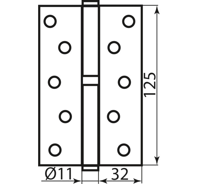 Петля 125*2,5 (1 подш, сталь) титан левый RDA