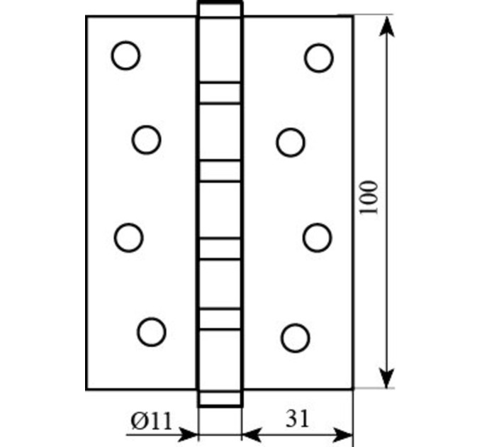 Петля 100*2,5 (4 подшип, сталь) ант.латунь Fuxia
