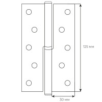 Петля RDA 125*3*2,5 (1 подш, сталь) хром левая