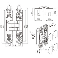 Петля Koblenz KU BI Art.7080 CS 80/100кг мат хром