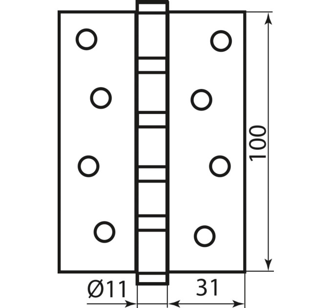 Петля 100*2,5 (4 подшип, сталь) мат никель Fuxia