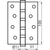 Петля 100*2,5 (4 подшип, сталь) мат никель Fuxia