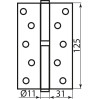 Петля RDA 125*3*2,5 (1 подш, сталь) мат.никель права