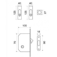 Ручка на раздвиж. дверь Fimet 3663AR F05+LOCK+MQ мат хром (комплект)