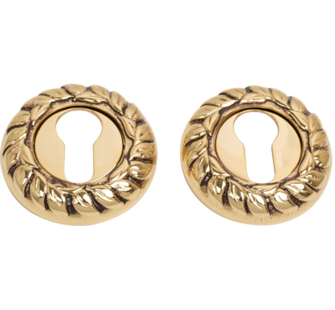 Накладка Fadex d60mm круглая золото 24k/коричневый.