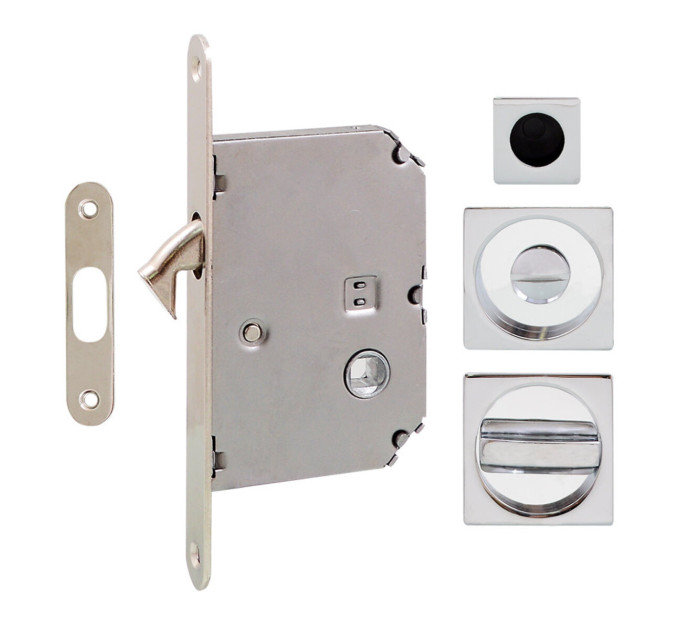 Ручка на раздв. дверь Fimet 3667R F04+LOCK+MQ хром (комплект wc)
