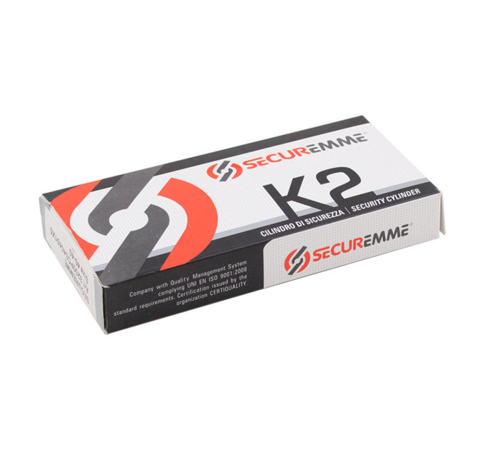 Цилиндр Securemme 3200PCS50401X5 К2 50/40 мм 5кл +1 монтажный ключ/ручка мат.хром