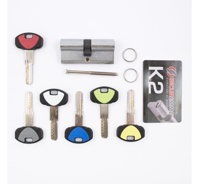 Циліндр Securemme 3200CCS35351X5 К2 35/35 мм 5кл +1 монтажний ключ мат.хром