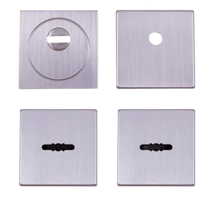 Комплект броненакладки Protect 60*60 mm с декоративными накладками хром матовый